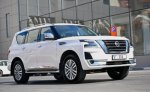 White Nissan Patrol Platinum 2021 for rent in Dubai 1